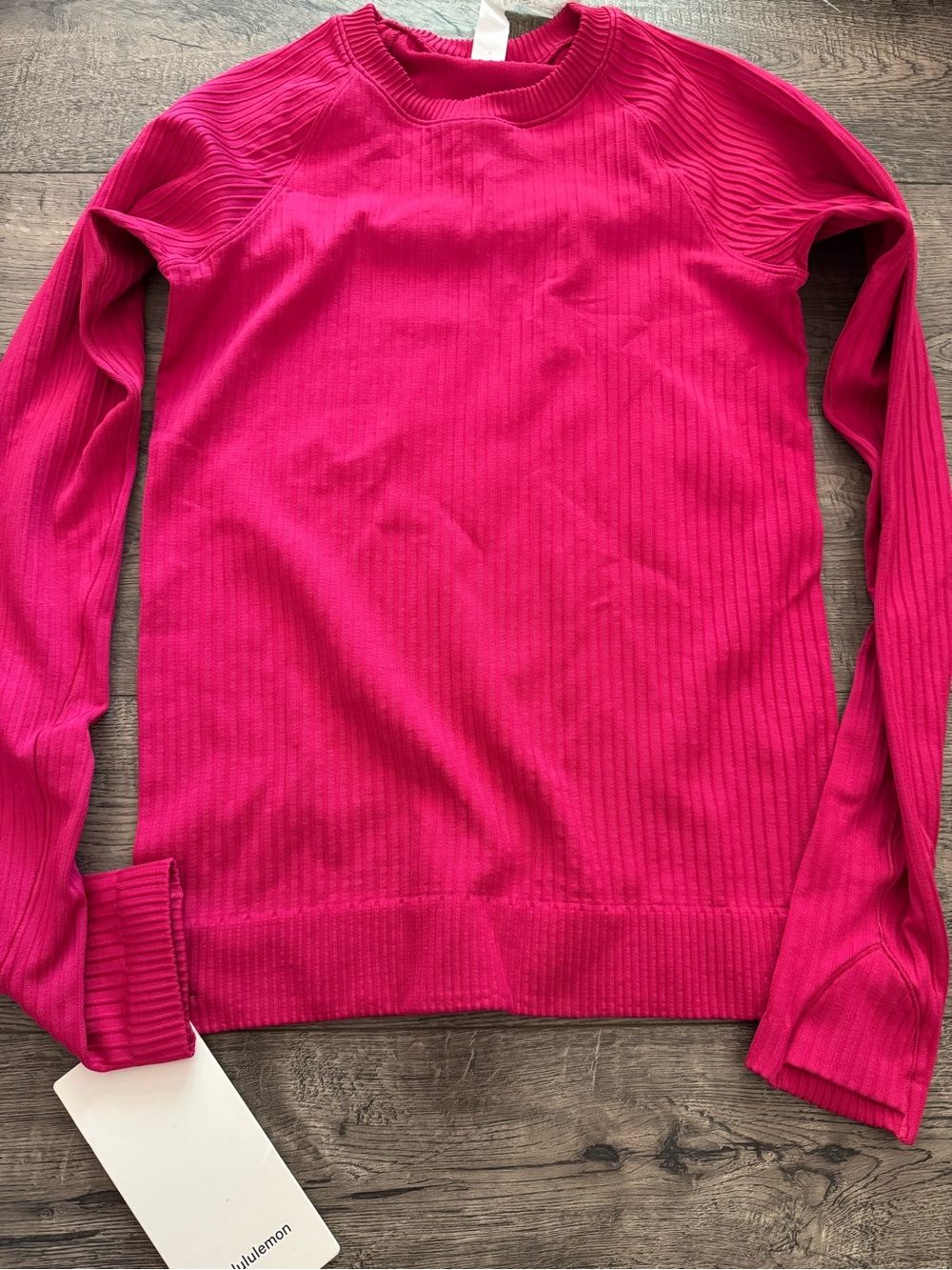 lululemon athletica Ribbed Crew Neck Sweater in Hot Pink
